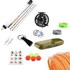 6號 入門款飛蠅釣11件組 含釣線配置, 混和色, 隨機出貨(外盒), 1套