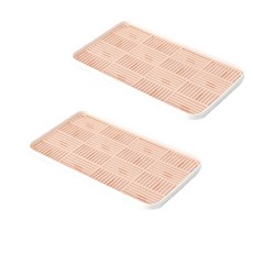 格子瀝水盤 2入, 粉色的
