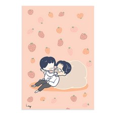 위모던 일러스트 포스터 이아리 서로의 눈빛, 알루미늄 화이트