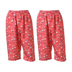 KerriLucy 女款涼爽人造絲7分睡褲 2件組