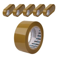 Woolim 雙燈包裝盒膠帶80m, 50個, 黃色的