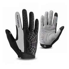 ROCKBROS 自行車手套, 黑色+灰色, 1組