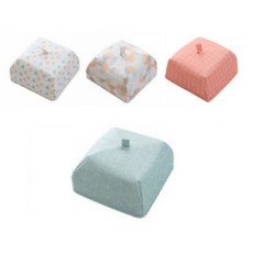 質感幾何印花折疊保溫菜罩 4入組, 隨機發貨