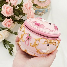 真心設計芭蕾舞演員天鵝湖復古音樂盒珠寶盒, 玫瑰粉