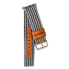 오펜트 애플워치 호환 클래식 메탈 밴드 스트랩 38/40/41mm, 체크블랙