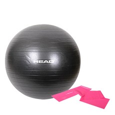 HEAD 健身球+彈力帶, 健身球(灰色)+彈力帶(粉色)