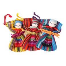 瓜地馬拉解憂娃娃 + 口袋3入, 5.5cm, 隨機出貨