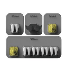 Silibath 浴室牙刷架 B款, 混色, 1套