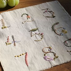 YVONNEMORGUN 植物編號刺繡花環 DIY 套件, 1套, 混色