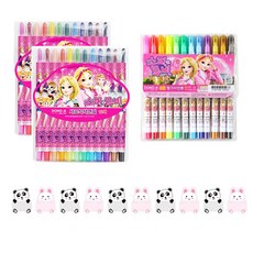 DONG-A 蘇菲露比 12色色鉛筆 2入 + 簽字筆 + 熊貓便條貼 5入 + 兔子便條貼 5入, 1套, 12色