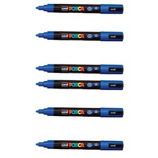 포스카 컬러마커 PC-5M BLUE, 6개, 1색