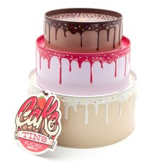 suck UK 蛋糕造型鐵盒 3入組, 混色, 1套