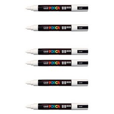 POSCA 彩色麥克筆 PC-5M 白色, 6個, 1色