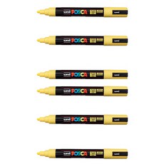 포스카 컬러마커 PC-5M YELLOW, 6개, 1색