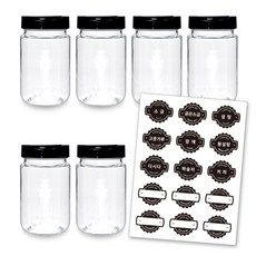 Mir Korea Mir 標籤調味罐 6入 + 標籤貼紙組, 1套