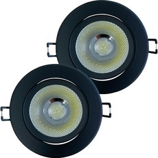 LED崁燈 COB型 8W 2入, 黑色, 2個