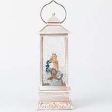 人魚四角燈LED水球音樂盒, 粉色的