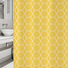 浴簾 SC61 1520*1880mm+不鏽鋼掛鉤 12入+白色窗簾桿組合, 1套