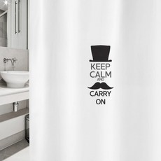 浴簾 SC31 1520*1880mm+不鏽鋼掛鉤 12入+白色窗簾桿組合, 1套