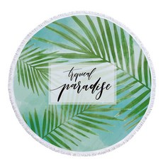 Laipo 葉子插圖圓形沙灘巾 A_RD_1038, C, 1個