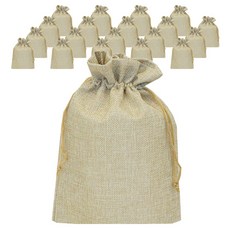 亞麻束口袋 XL號, 淺褐色, 20個