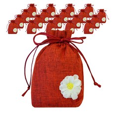 플라워 장식 포장용 컬러 마주머니 10 x 14 cm, 진빨강, 20개