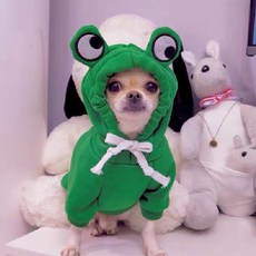 狗狗水果青蛙連帽T, 綠色, 1個