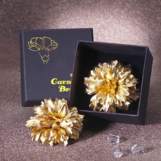 康乃馨胸針 錢筒型, 24k 金