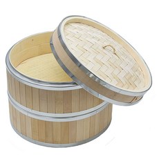 Shinil Home Baking Mart豪華竹蒸籠2階段+蓋子+食物泥2p套裝, 1套, 25厘米