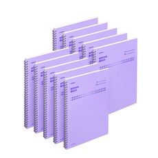 motemote 加厚線圈筆記本 橫線 方格, 10個, 紫羅蘭色