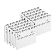 motemote 厚磅線圈筆記本 橫線 方格, 10個, 白色