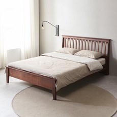 파로마 세인트 고무나무 평상형 침대 + 독립 매트리스 세트 방문설치, 멀바우