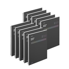 motemote 加厚線圈筆記本 橫線 方格, 10個, 黑馬