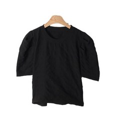 LINDASHOP 褶皺泡泡短袖雪紡衫