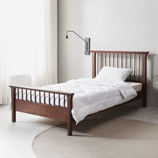 파로마 그랜드 평상형 고무나무 침대 + 독립 매트리스 세트, 멀바우