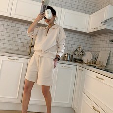 NANING9 女士 Poace Pique 短褲套裝