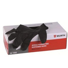 WURTH 衛生手套 黑色 100入, 1個