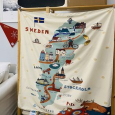 風格露營織物海報, 瑞典旅行