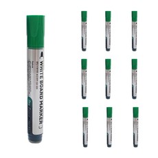 SEOWOO 잘 지워지는 생잉크 보드마카, 녹색, 10개