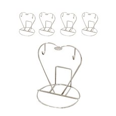 2人咖啡杯茶杯掛勾 直線型 5入, 銀