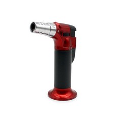 파이어뱃 간편한 휴대용 가스충전식 토치라이터 강약조절 안전레버 터보형 가스점화기, 레드, 1개