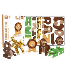 funt 吼吼威猛朋友們 英文積木, 混合顏色, 1個, 30個