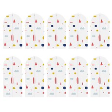 MINEING PEVA幾何圖案衣物防塵罩組 M號 5入+L號 5入, 1套