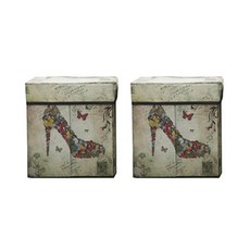 Leb復古收納箱 中, 蝴蝶鞋, 2個