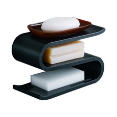 S型肥皂托盤架, 黑色, 1個