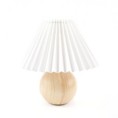 LIKEHOUSE 桌燈 氣氛燈 床頭櫃燈 褶皺床頭燈, 白色 + 木質
