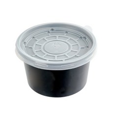 醬料杯 105φ 中 黑色 碗身 + 蓋子, 500套, 1個