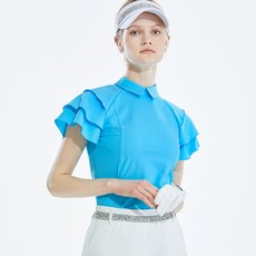 NEVERMINDALL 女式 Herion 肩部荷葉邊平紋針織襯衫