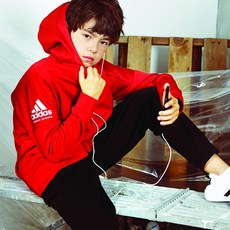 adidas 愛迪達 孩童LOGO印花長袖連帽外套+運動長褲