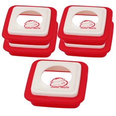 Mr. Bake Cook Sandmate 方形三明治模具, 紅色, 5個